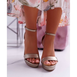 Moow Ženske sandale na zlatnoj platformi Ellania na visokim potpeticama zlatni 2