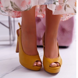 Moow Ženske sandale na štiklu žute Lorajn žuta boja 2