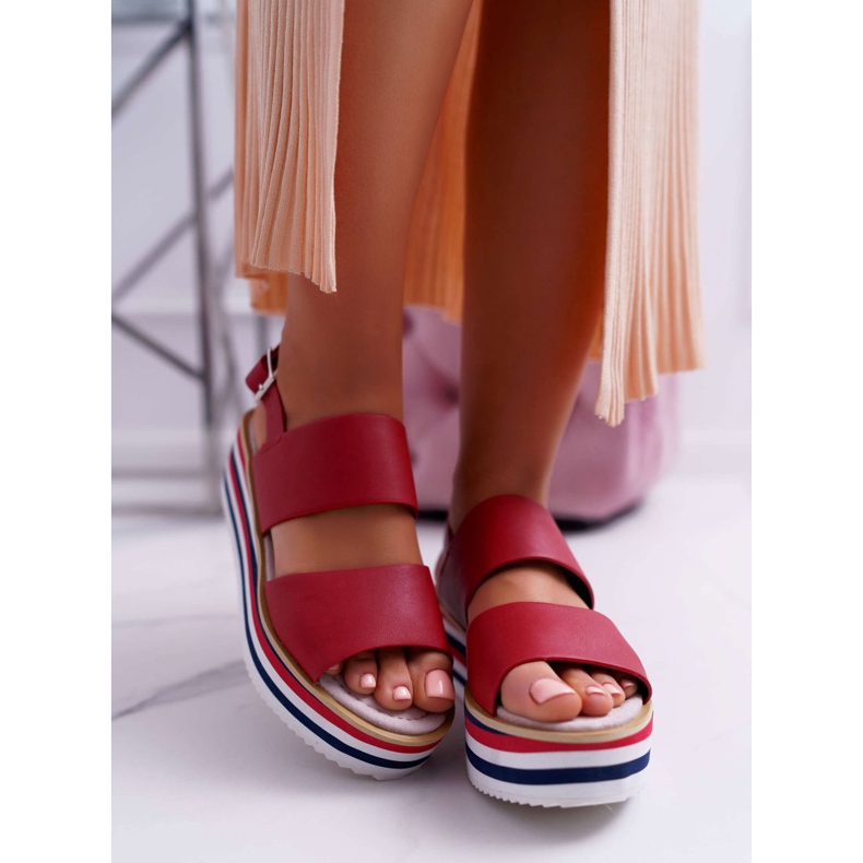 Moow Ženske sandale na platformi Red Aurera crvena 2