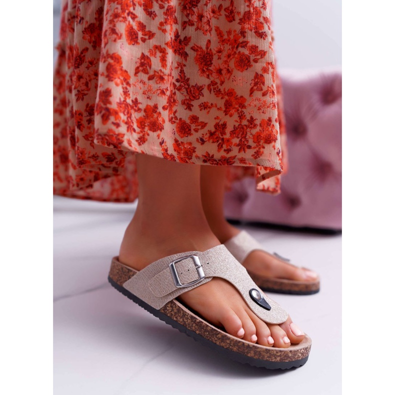 EVE Ženske zlatne japanke Baisan raznobojna žuta boja 2