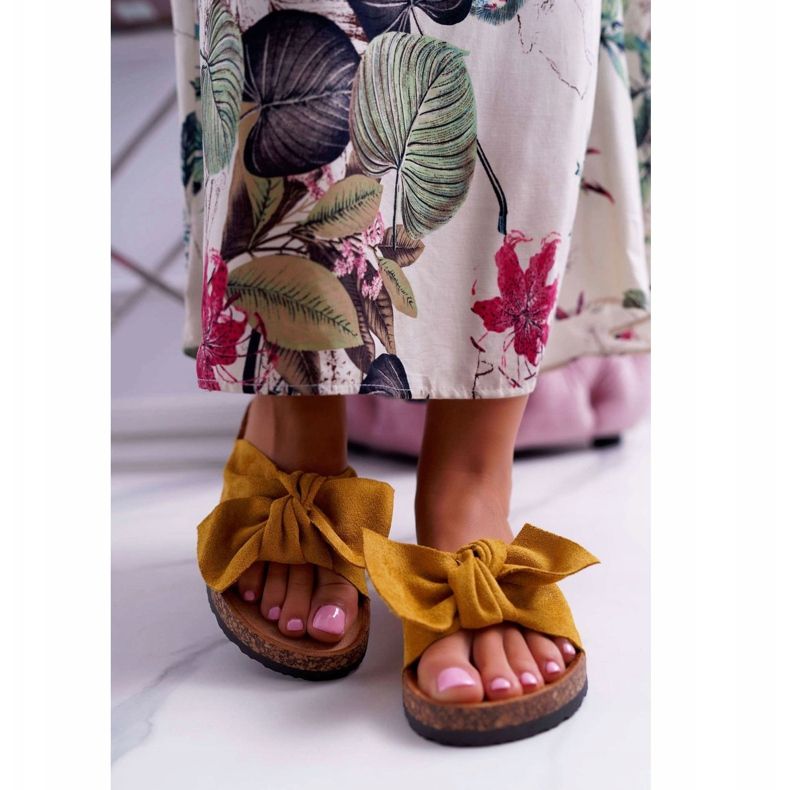 BUGO Ženske papuče s mašnom žuti Randy žuta boja 2