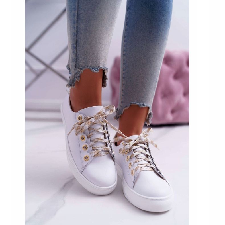 Nicole Ženske kožne tenisice White Viss bijela 2