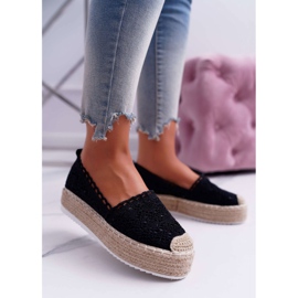 Ženske espadrile od crne čipke Lovely Haven crna 1