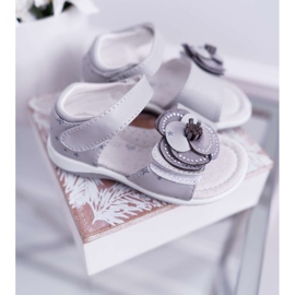 EVE Dječje sandale s čičkom za djevojčice Sivi flamenko siva 2