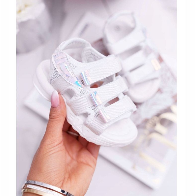 FRROCK Dječje sandale s čičkom za djevojčice Bijela Kimmi 1