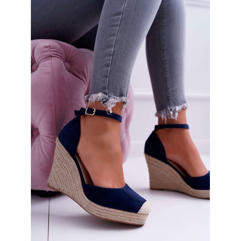 BUGO Ženske sandale na platnu tamnoplave boje Tammaris tamnoplava 1