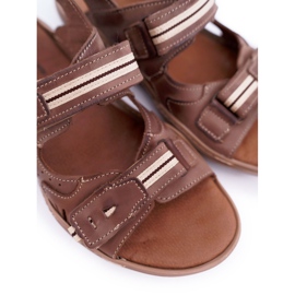 Mario Boschetti Kožne muške sandale smeđe boje smeđa 1