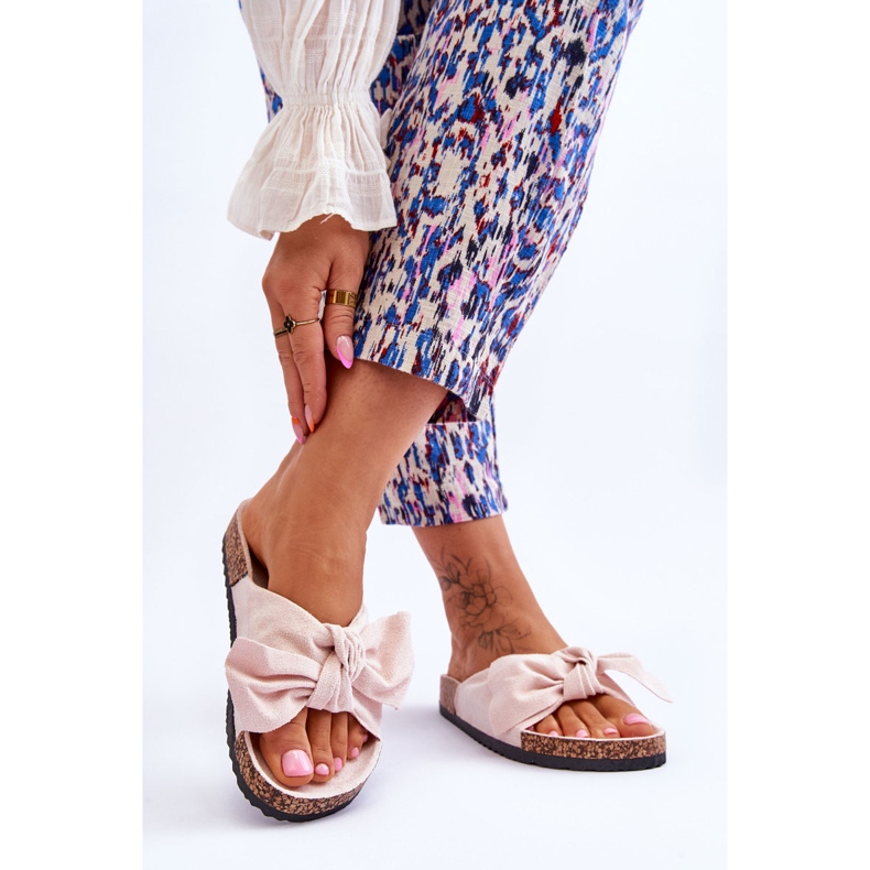 PS1 Ženske bež papuče s mašnom Wendy Cork 2