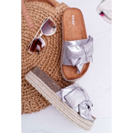 Vices Ženske papuče, poroci srebrni 6275 siva 2