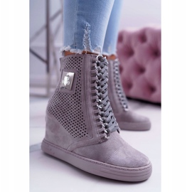 Ženske tenisice Lu Boo Openwork Suede Grey Clamma siva 1