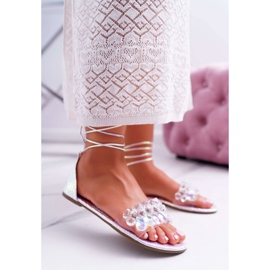 Ženske sandale Lu Boo Crystals Silver Madina siva 1