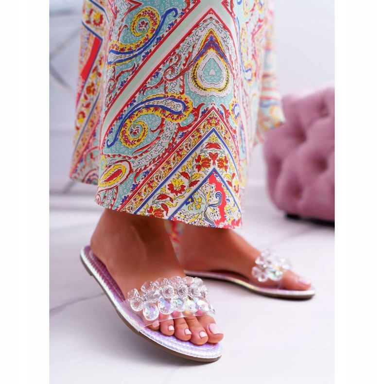 Ženske papuče s kubnim cirkonijom Lu Boo Petrol Silver Mediana siva 1