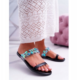 Ženske papuče Lu Boo Elegantne s crnim elementarnim kubnim cirkonijem crna 1