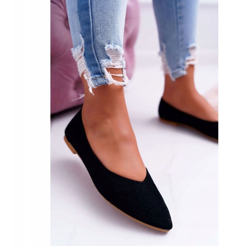 Ženske balerinke Lu Boo Openwork Crni desert crna 2