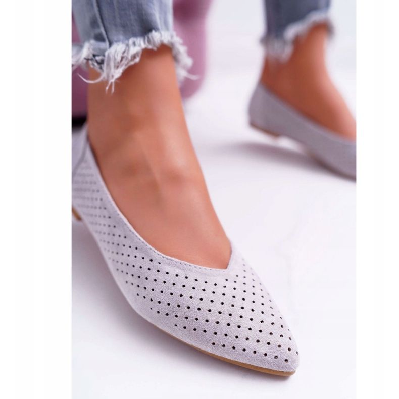 Ženske balerinke Lu Boo Otvoreni sivi desert siva 2