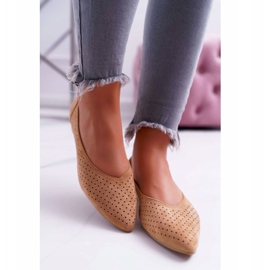 Ženske balerine Lu Boo Otvoreni desert s devama smeđa 2