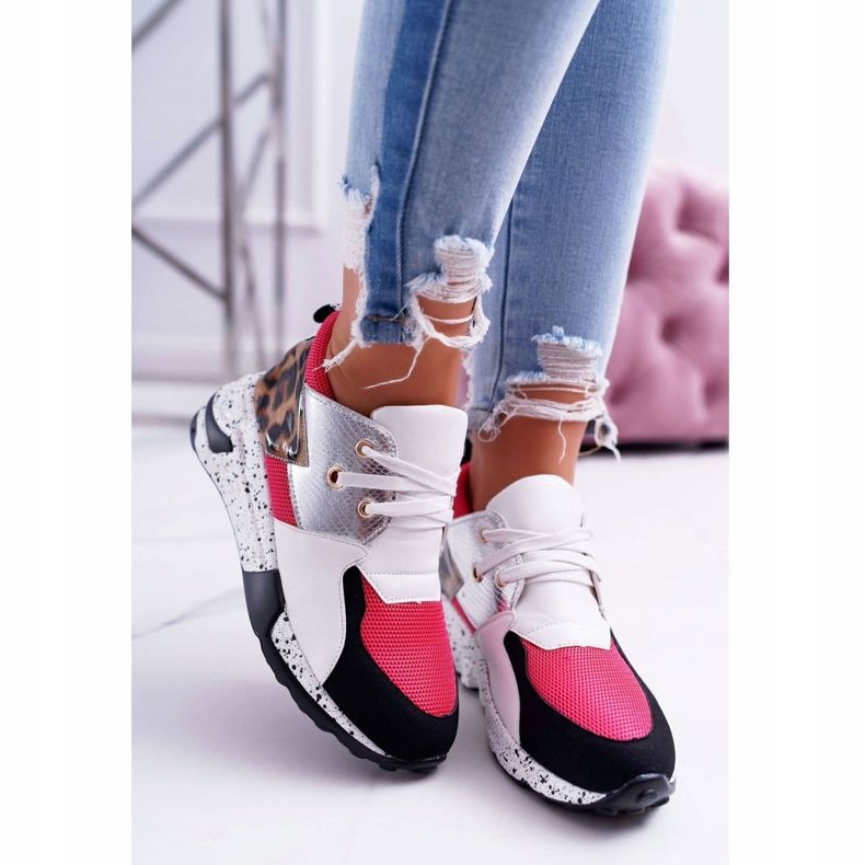 Ženske sportske cipele Lu Boo s uzorkom leoparda Bijeli Malibu bijela raznobojna 2