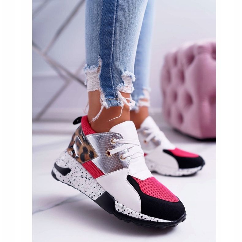 Ženske sportske cipele Lu Boo s uzorkom leoparda Bijeli Malibu bijela višebojan 1
