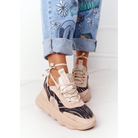 Ženske sportske cipele Lu Boo Thick Sole Beige Probajte! bež 1