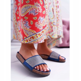 PS1 Ženske papuče na plutu s tamnoplavim kristalima mornarsko plava 1