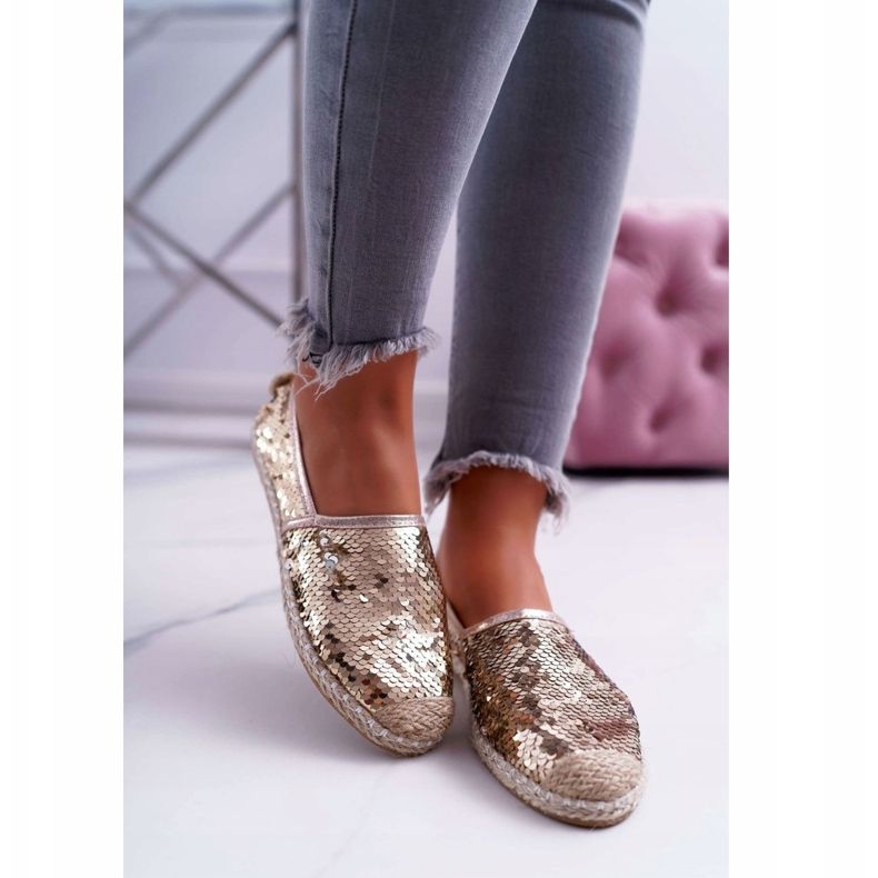 Ženske espadrile Lu Boo Gold Sequins Destino zlatni 2