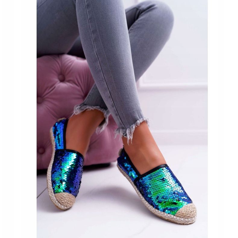 Ženske espadrile Lu Boo Green Sequins Destino zelena 1