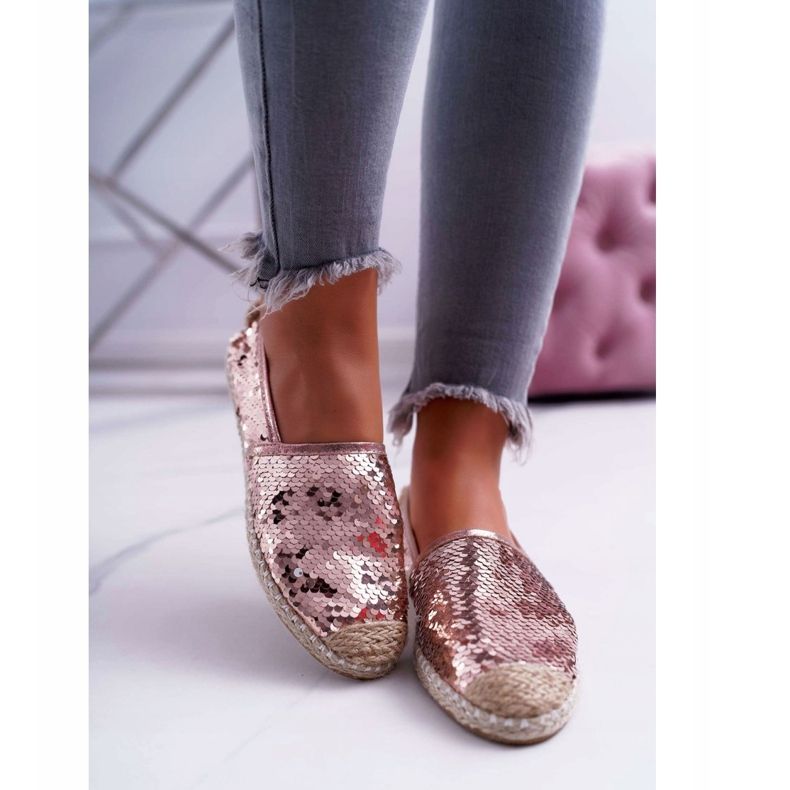 Ženske espadrile Lu Boo Pink Sequins Destino ružičasta 2
