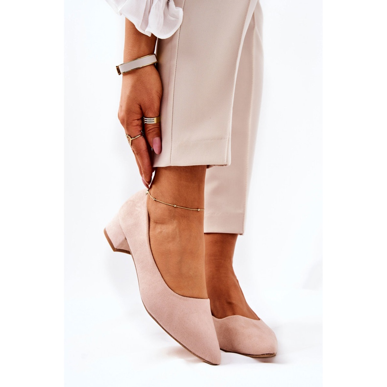 PS1 Klasične ženske pumpe Suede Bež Rheya 1