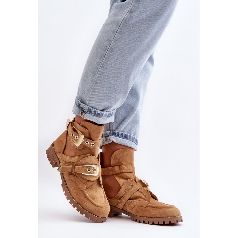 Lu Boo Suede Cut Out Boots Camel Rock Girl smeđa 1