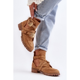 Lu Boo Suede Cut Out Boots Camel Rock Girl smeđa 2