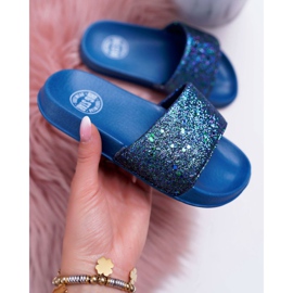 Papuče za djecu i mlade Big Star Navy Blue Brocade AA374089 tamnoplava 1