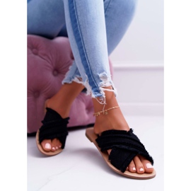 Vices Ženski materijal Papuče poroci 7269 Black Jamen crno 1