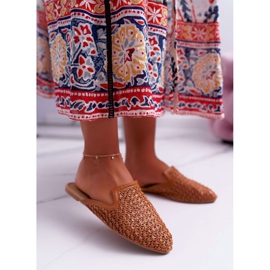 Vices Elegantne ženske papuče smeđi poroci 3301 smeđa 1