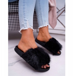 Ženski klip s crnim krznom crno 1