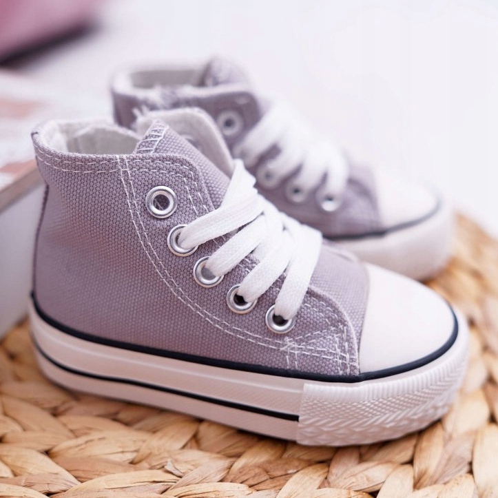 FRROCK Klasične dječje tenisice visoke s patentnim zatvaračem, sivi Filemon siva 1