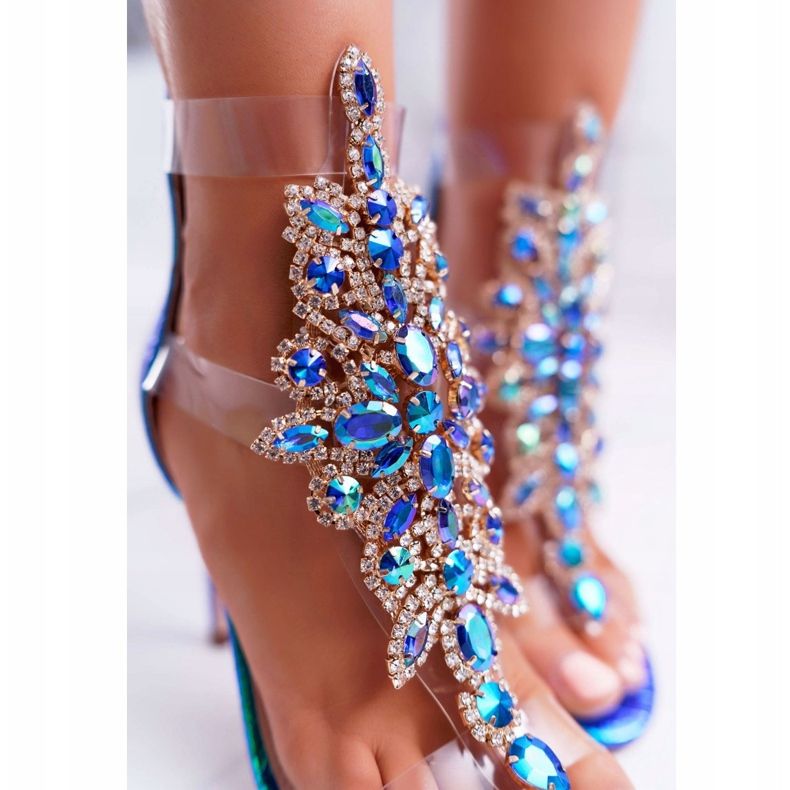 Ženske sandale na štiklu Lu Boo Petrol 2047-89 Milleni plava 2