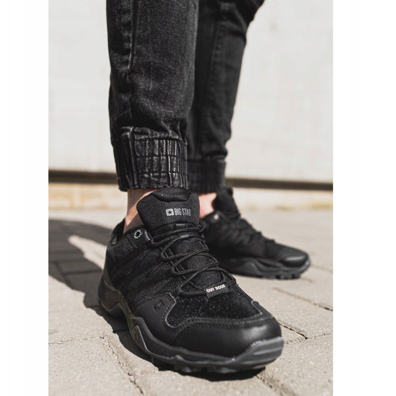 Muške cipele za vanjske staze Big Star Trekking crne EE174456 crno 1