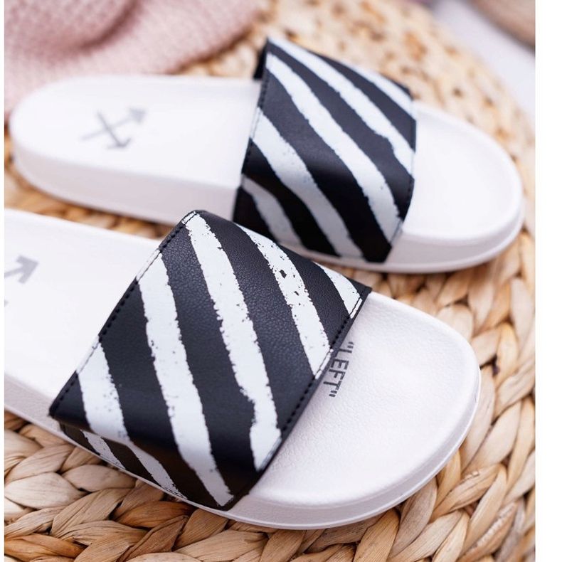 Ženske bijele papuče Aynna bijela crna 2