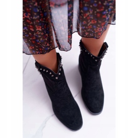 SEA Ženske čizme na klin ravne pete tople preko gležnja Crni deminici crno 2