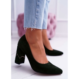 Ženske pumpe Laura Messi Suede Olive 2050 Tiffany zelena 1