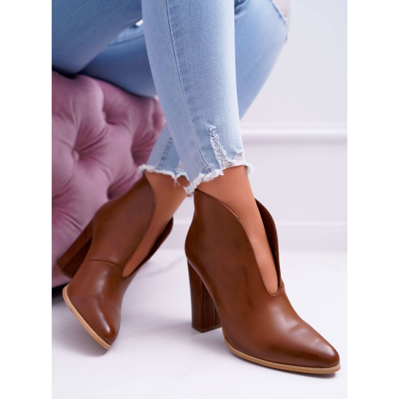 SEA Ženske čizme na peti klize na smeđoj mantani smeđa 2