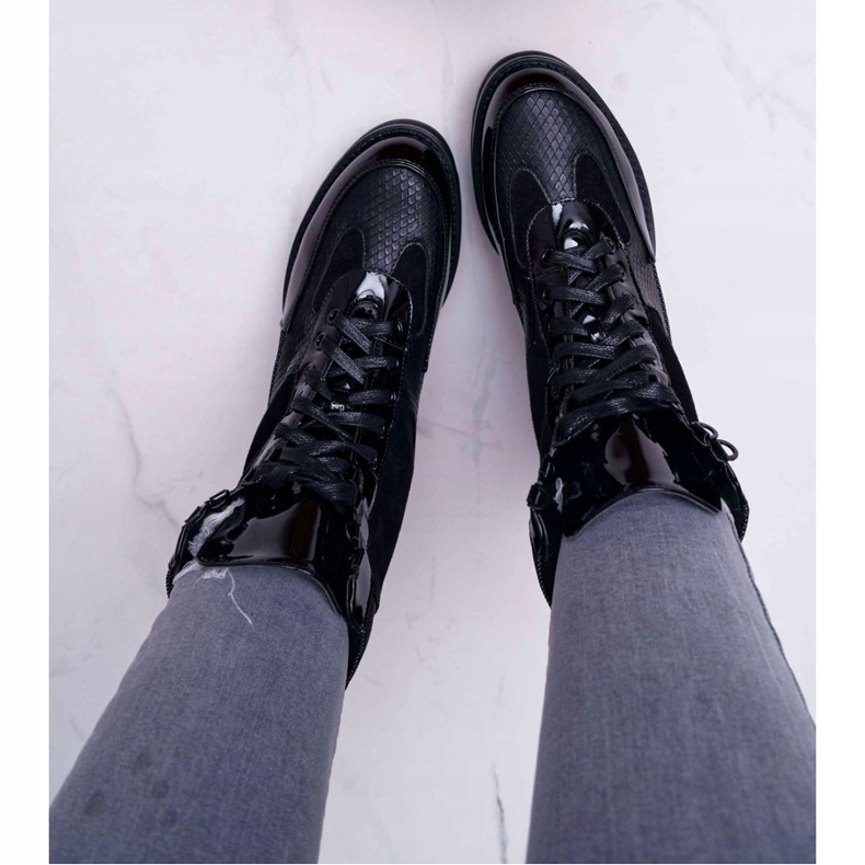 Ženske visoke čizme Black Trappers Nemtere crna 2