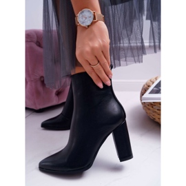 FRID Ženske čizme na visoku petu, patentni zatvarač u špic crnom ferolu crna 2