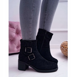 FRID Ženske čizme od antilopa na visoku petu Crne fagrete crno 1