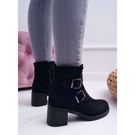 FRID Ženske čizme od antilopa na visoku petu Crne fagrete crna 2