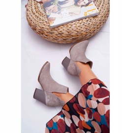 Ženske čizme na visoku petu, proljetna kožna antilop, cappuccino Nicole 2430 bež 2