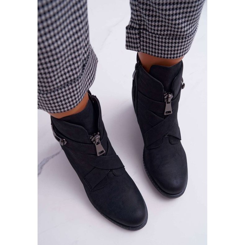 Vinceza Ženske čizme na petu Suede Black Brave crna 2