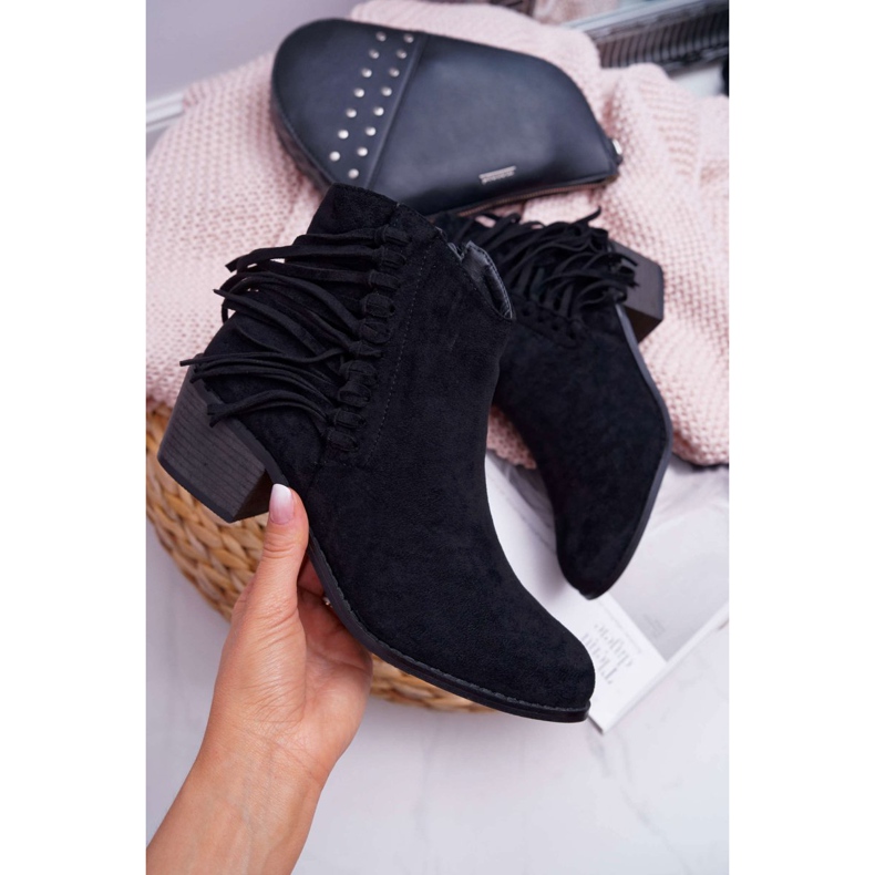 Crne Agnes ženske kaubojske čizme crno 1