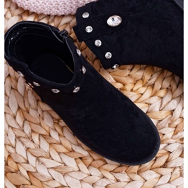 POPA Dječje crne čizme s kristalima Venici ravna peta crno 2