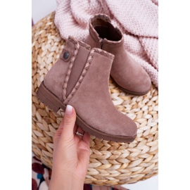 POPA Dječje čizme na ravnu petu Khaki Sicarro kaki 1